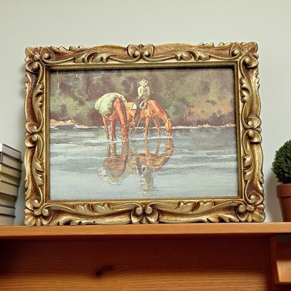 Vintage Ernest Tonk "Reflections" Picture in Vintage Frame - Picture 1 of 11
